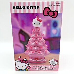 Hello Kitty Ceramic Christmas tree with lights Pink 6" w/‎ original box